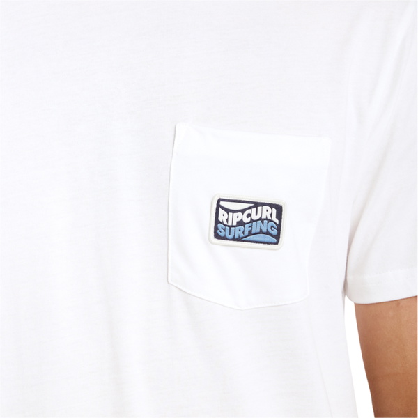 2026 Rip Curl Mens Streamline Pocket Badge Tee 0YOMTE - Bone